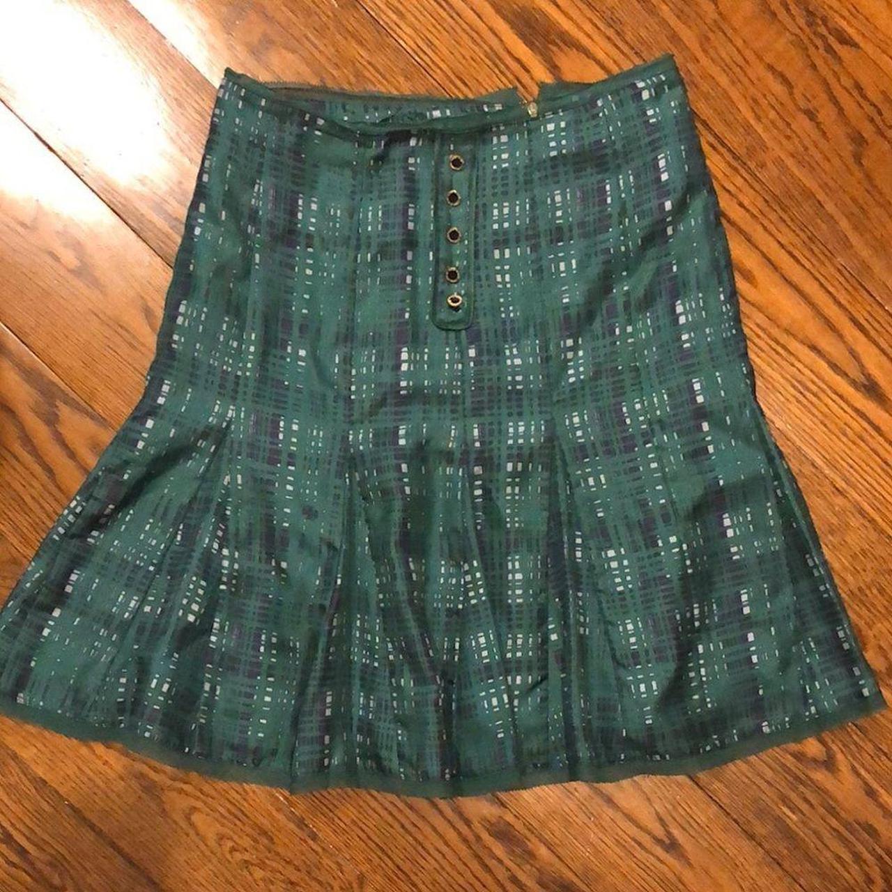 Tory burch pleated 2024 plaid mini skirt