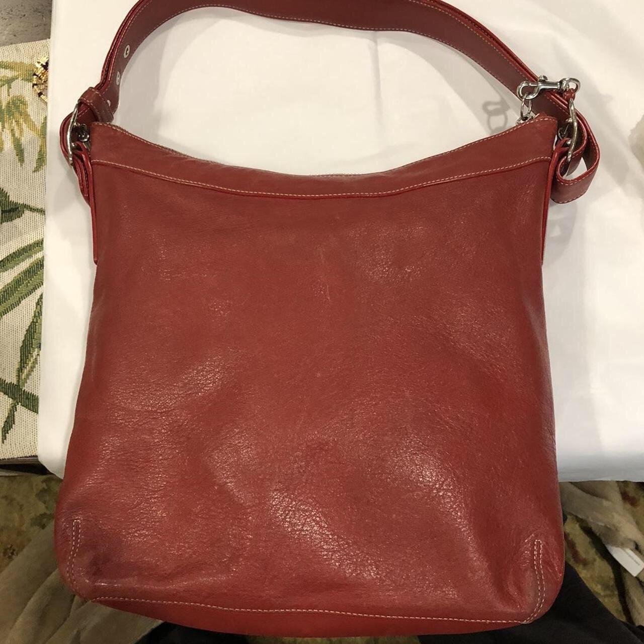 COACH Vintage on sale Women’s Red Leather Bucket Hobo Crossbody Handbag