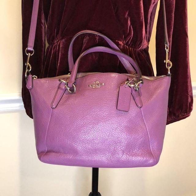 Coach Authentic Leather Purple Purse 14783 With Wallet | eBay