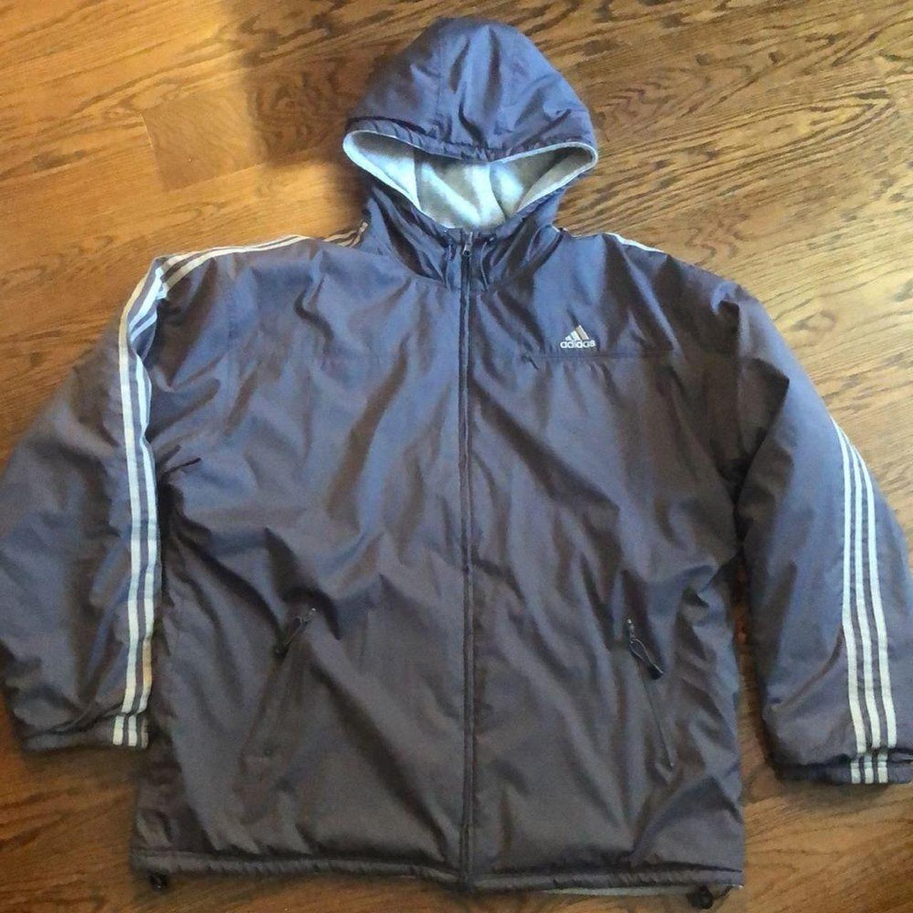 Adidas reversible jacket 2024 grey and black