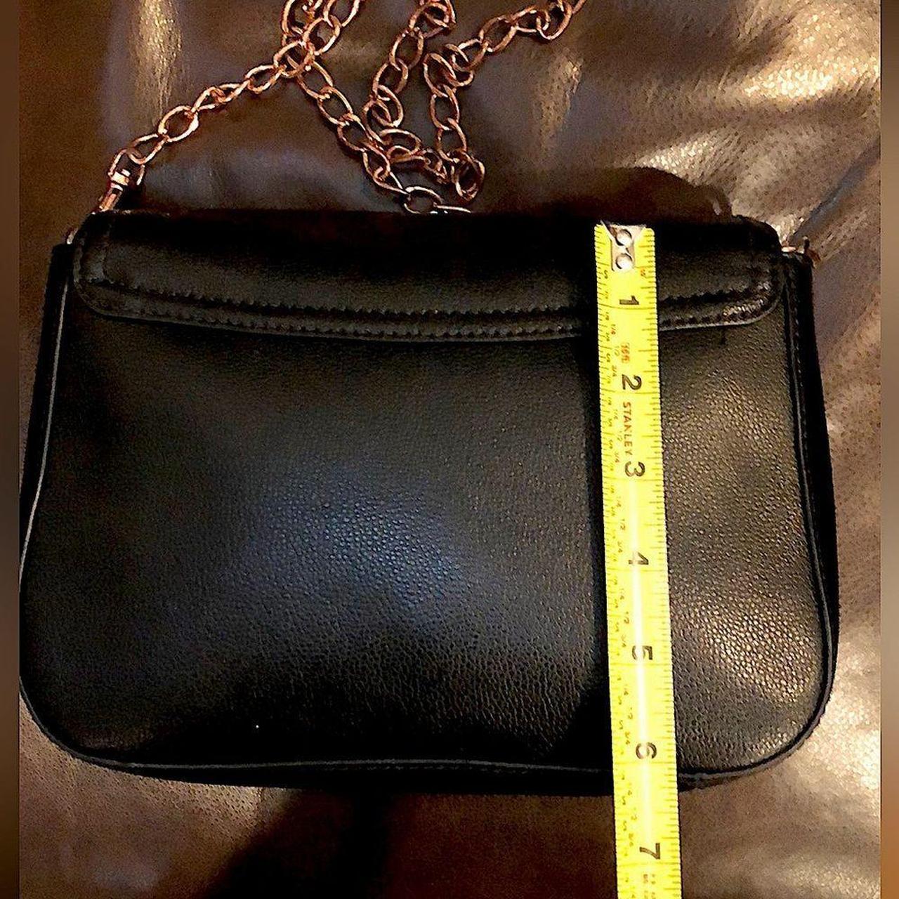 KATE SPADE Tumbled Black Leather Crossbody Shoulderbag with Rose Gold Chain