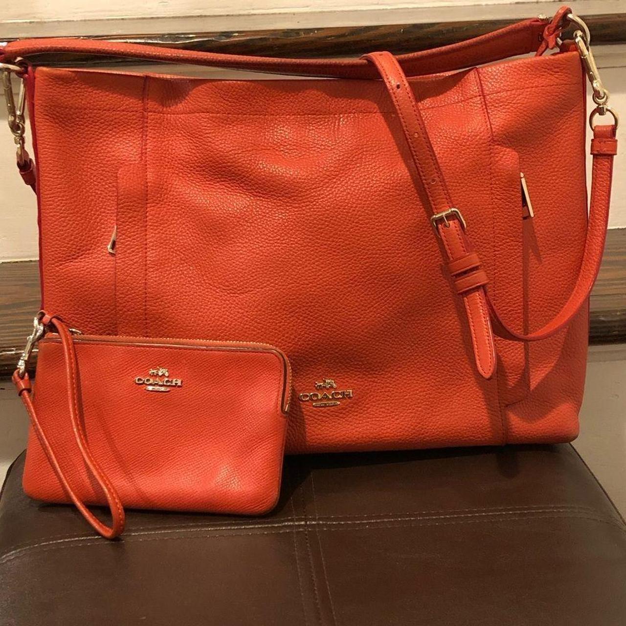 Orange best sale coach tote