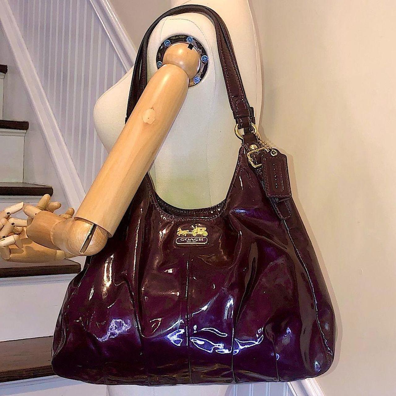 Coach purple best sale patent leather purse