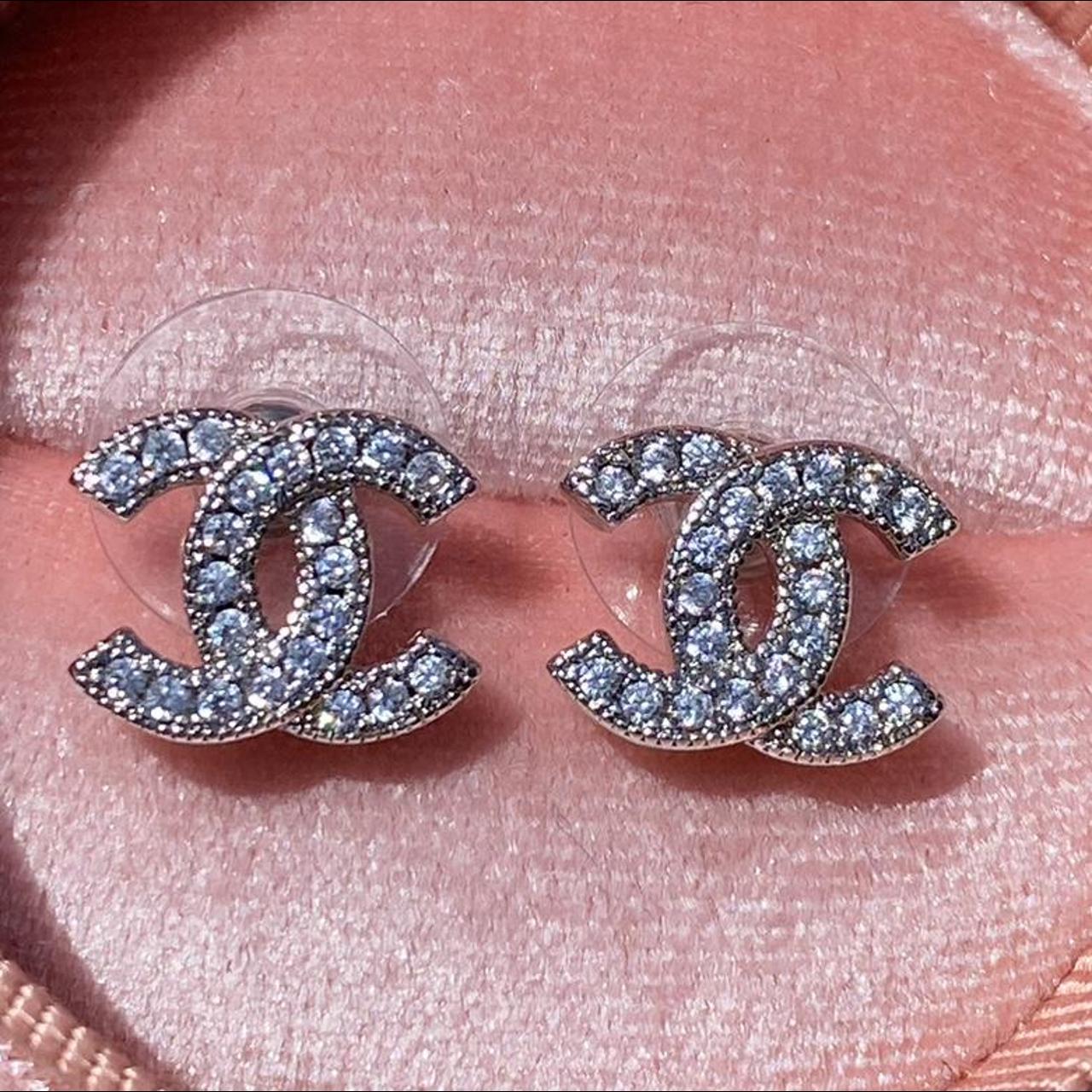 Authentic Chanel earrings with chrystals.... - Depop