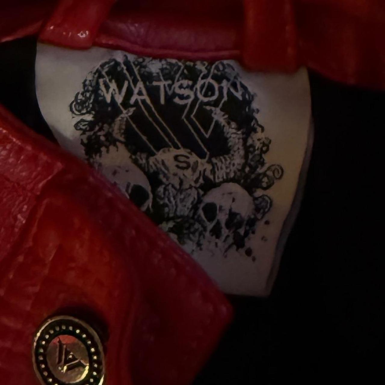 Men's Bomber Jacket - Red/White - S – Red and Whi… - image 3