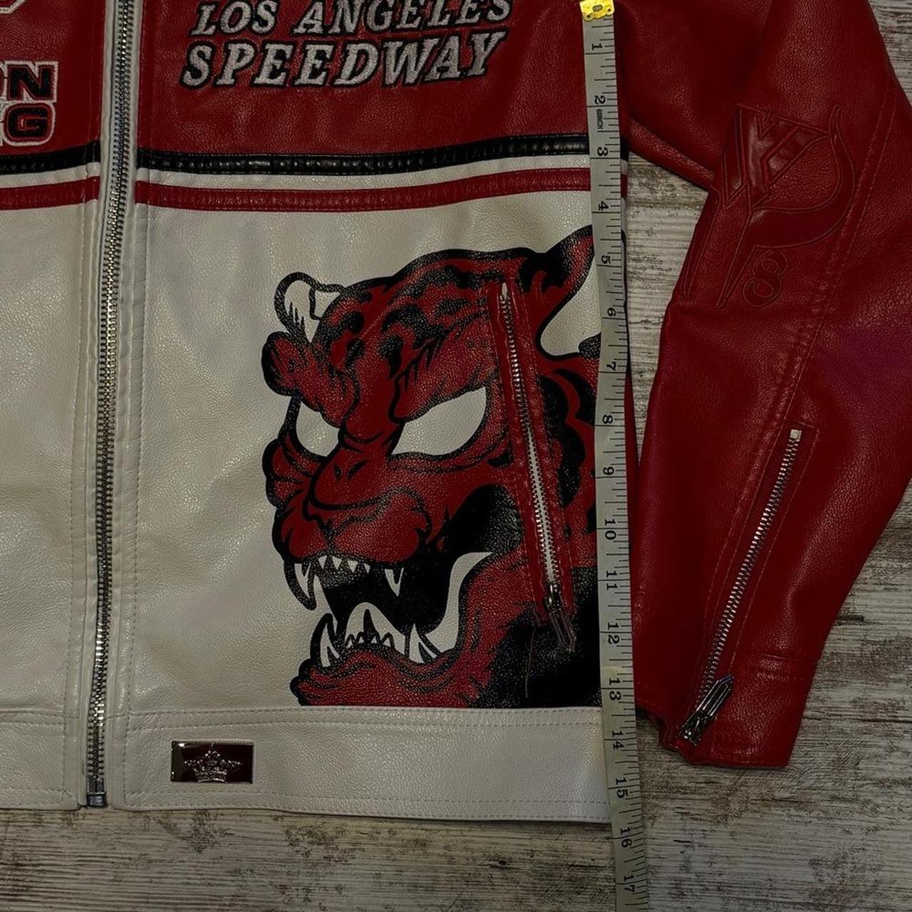 Men's Bomber Jacket - Red/White - S – Red and Whi… - image 5