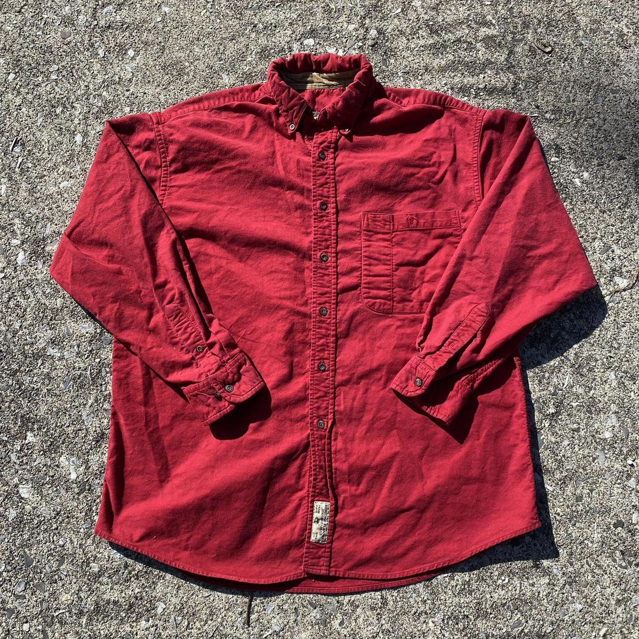 Red Timberland button up shirt Large 100 cotton