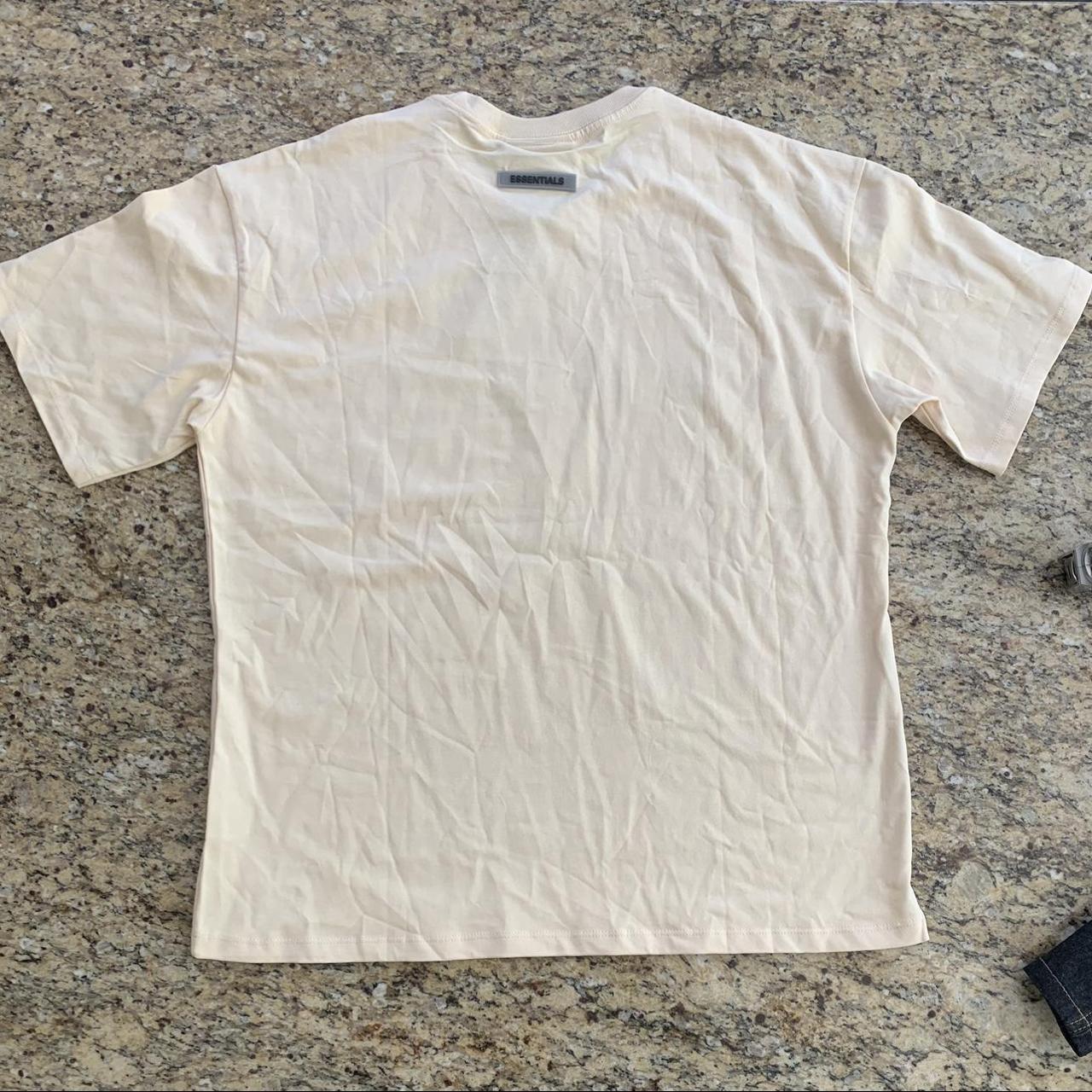 Essentials Men's Cream T-shirt | Depop