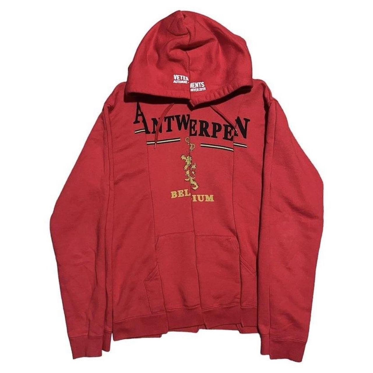 Vetements Antwerp Red Deconstructed Hoodie Sweatshirt Sz XS Womens $930 