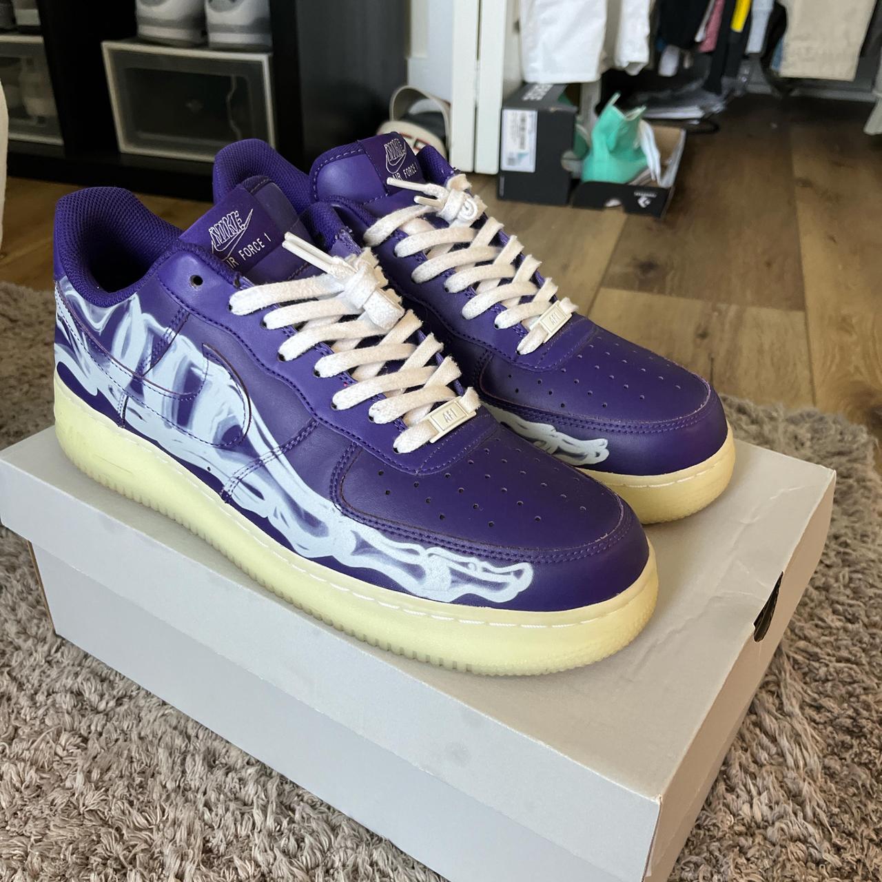 nike air force 1 “purple skeleton” super good... - Depop