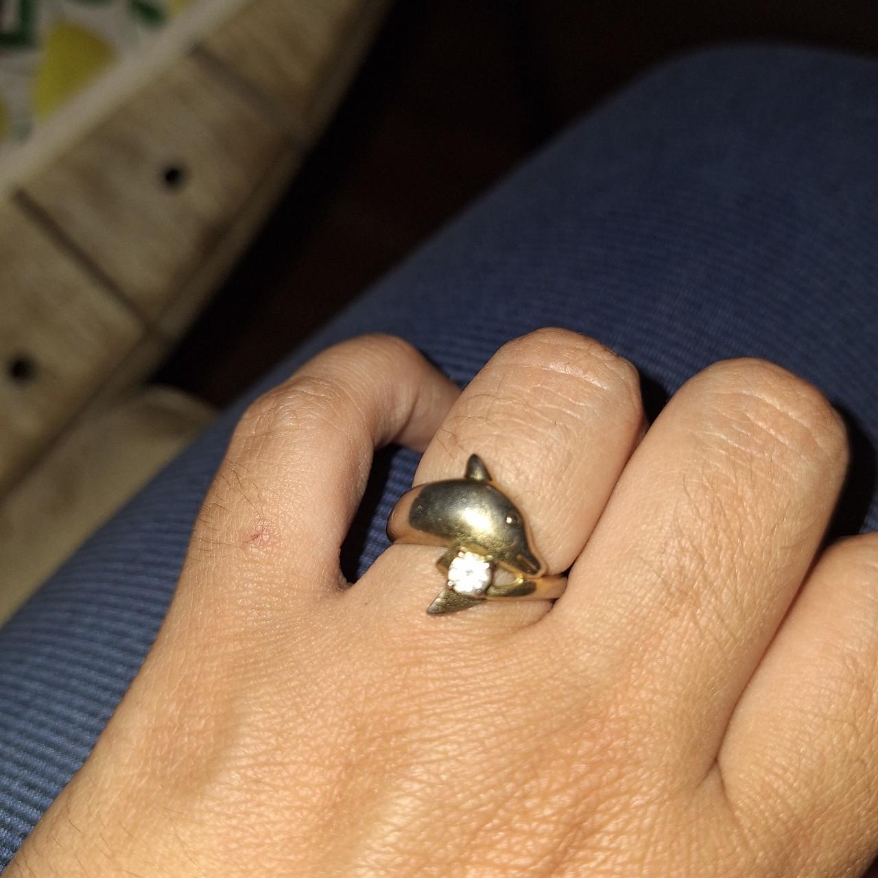 14K Yellow Gold Dolphin Wrap Ring - Choose Size 6, 7 or 8