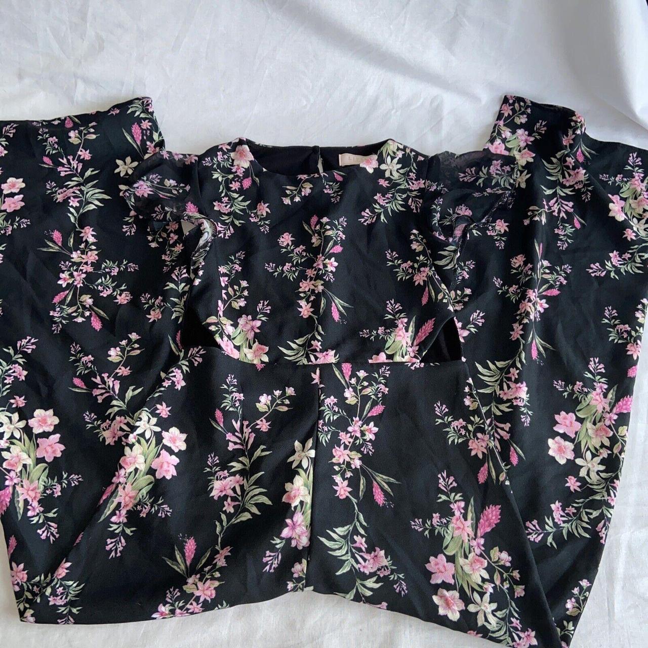 Lipsy London Black And Floral Jumpsuit Age 11 Depop