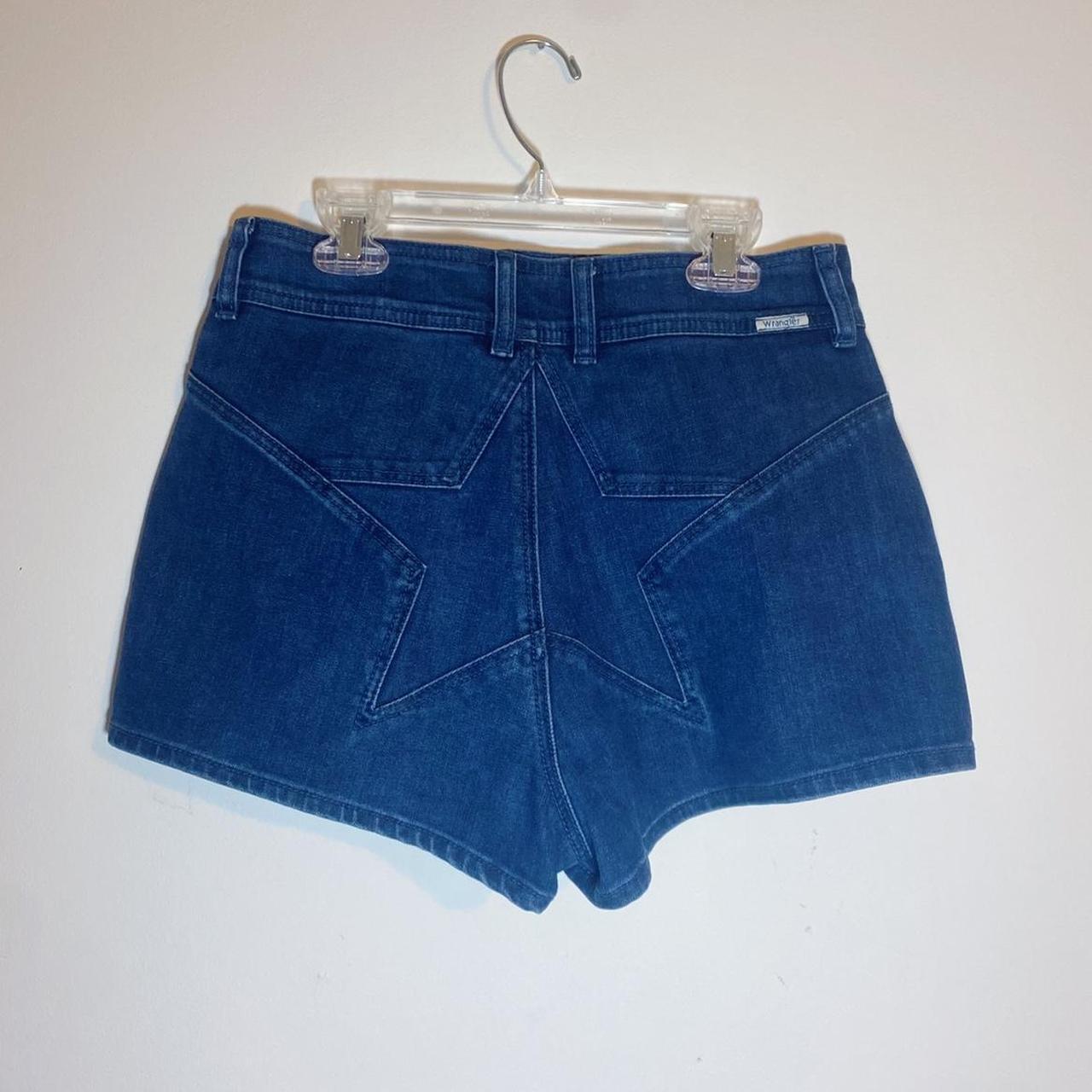 Wrangler Women's Blue and Navy Shorts | Depop