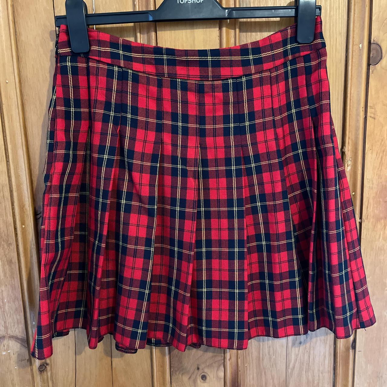 Depop Tartan Skirt New Look New Look Red Tartan Pleated Skirt 12