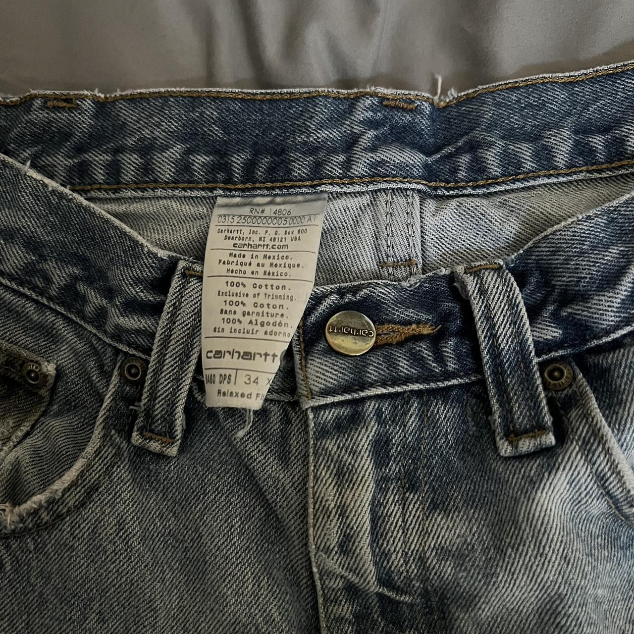 Light wash Carhartt jorts size W34 L34 - Depop