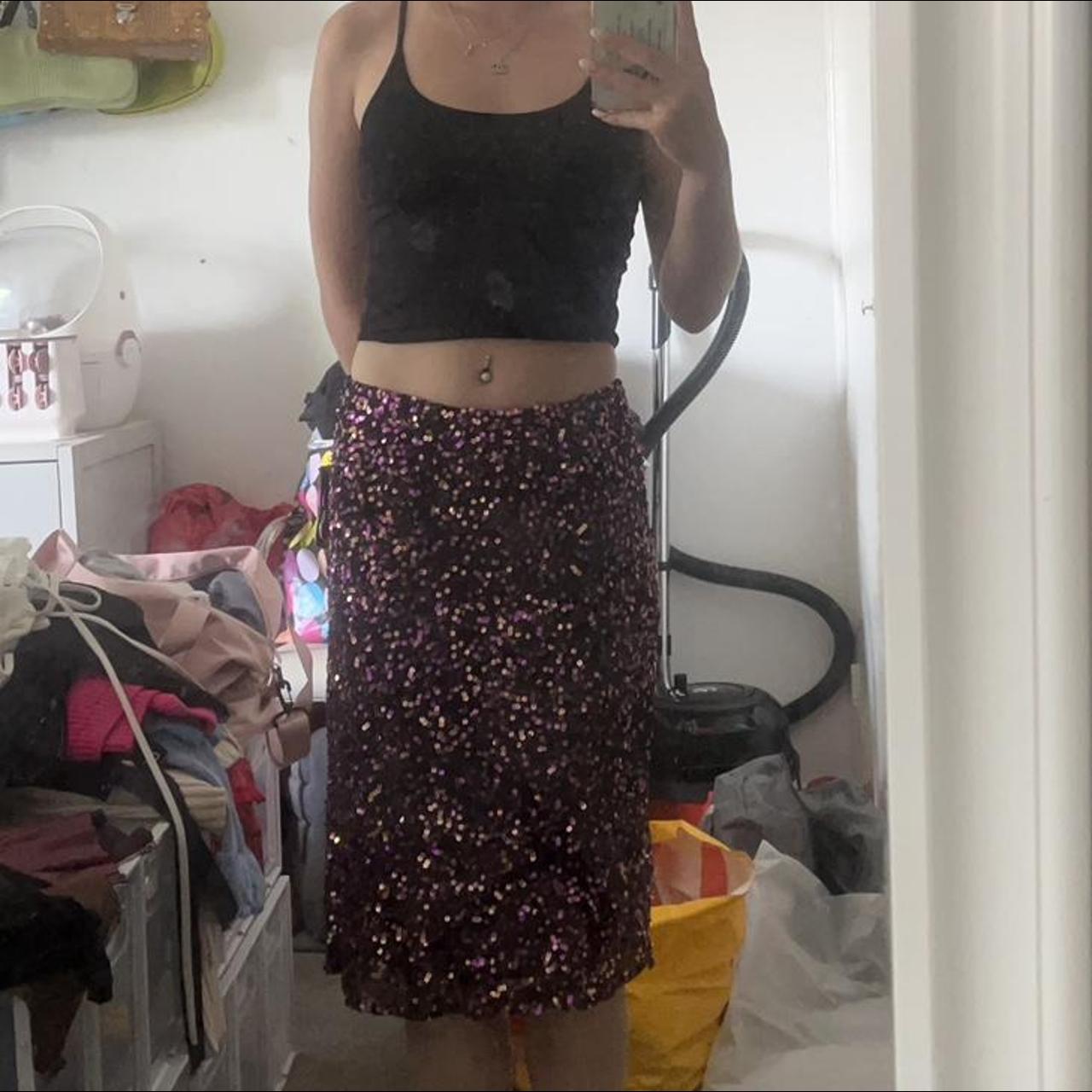 Sequin midi hotsell skirt 90s