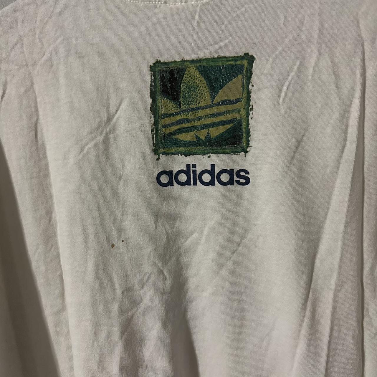 Adidas Men's White and Green T-shirt (4)