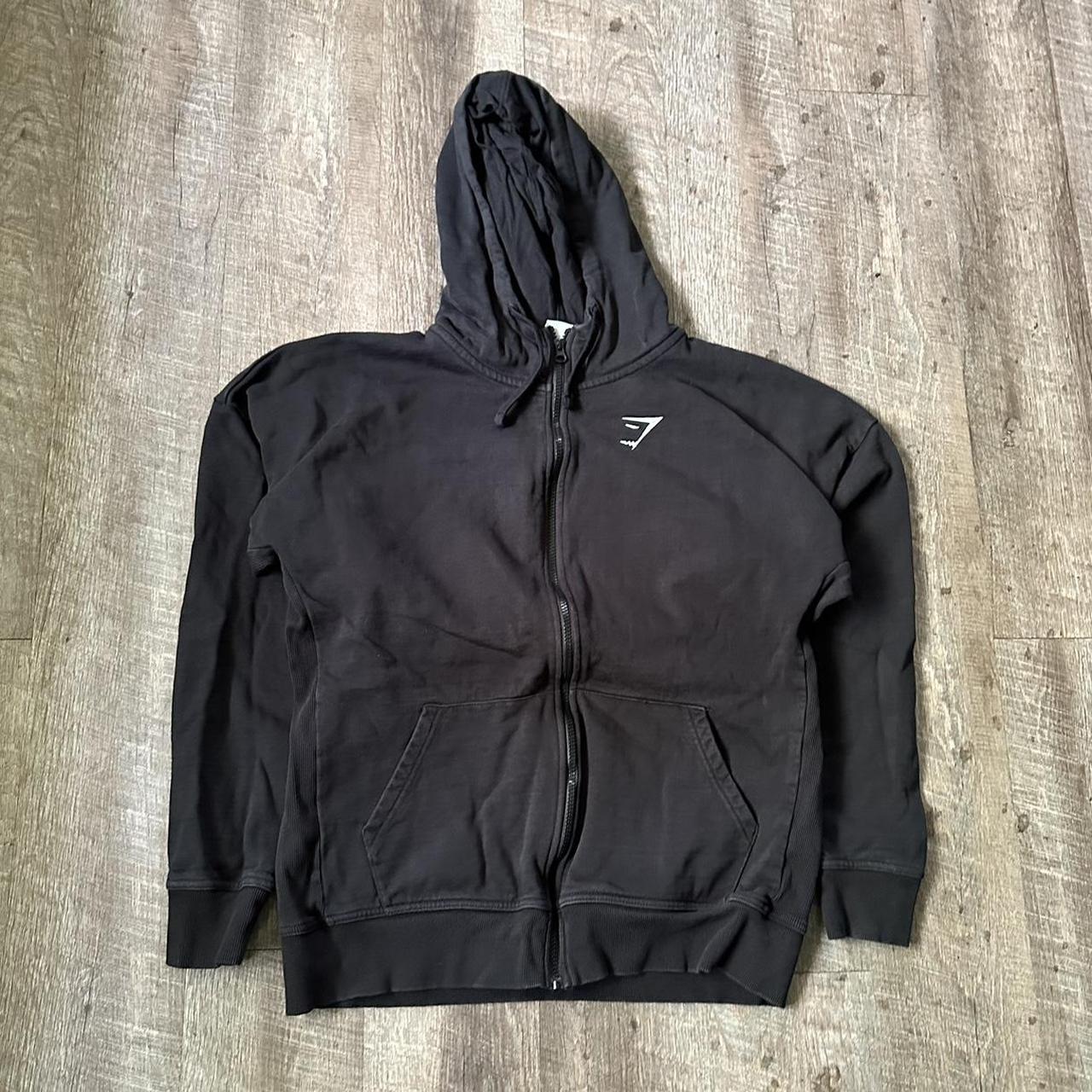 Gymshark Men's Black and White Hoodie | Depop