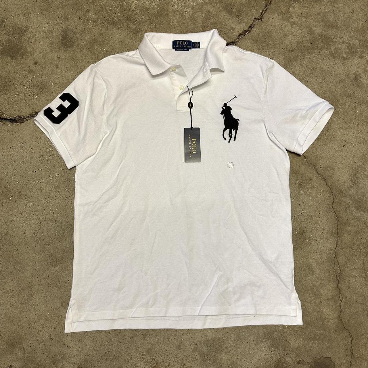 Polo Ralph Lauren Men's White and Black T-shirt | Depop