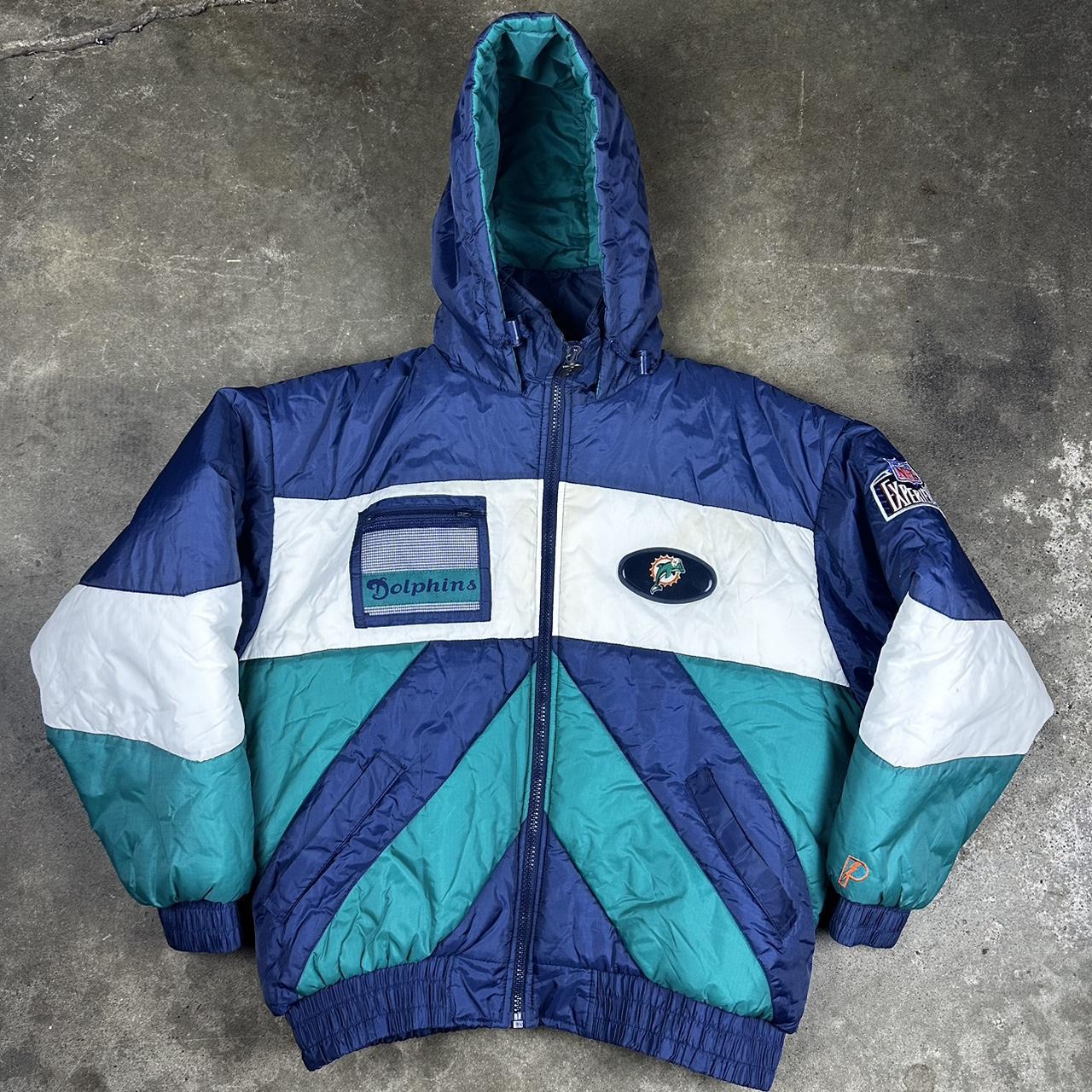 Vintage 90s Miami Dolphins Pro Player NFL Puffer... - Depop