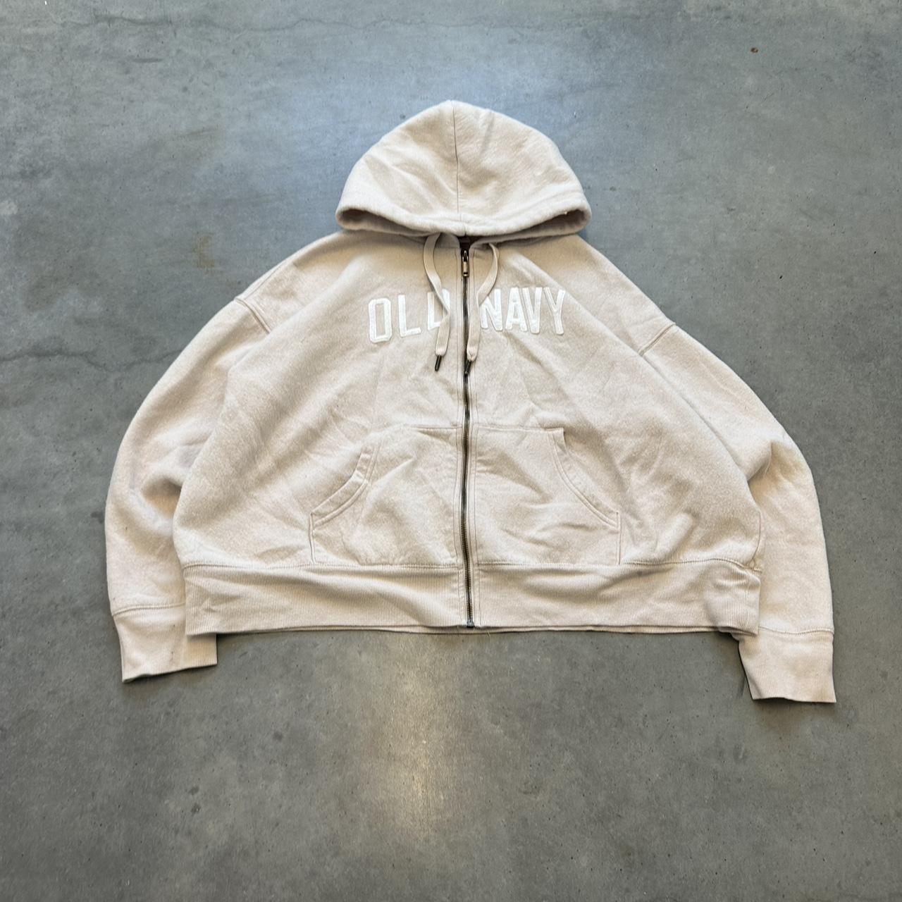 Old Navy Women's Hoodie - Cream/Tan - L – Vintage y2k earthtone spellout boxy women's tan …