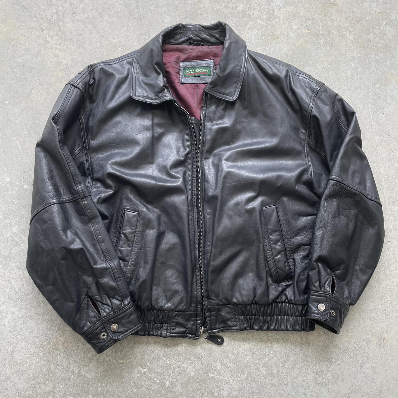 Leather jacket-vintage-y2k - Depop