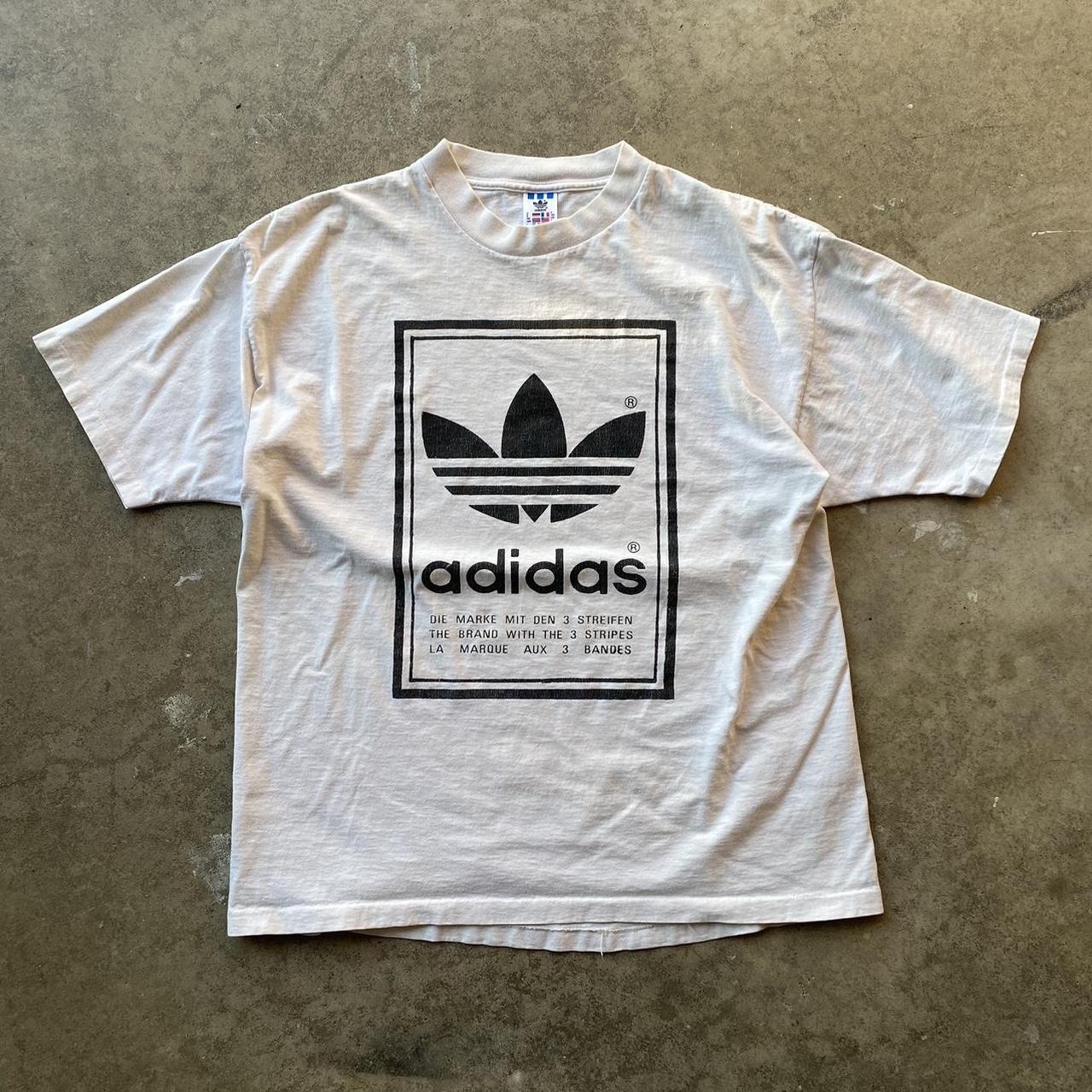 Adidas Men's Black and White T-shirt | Depop