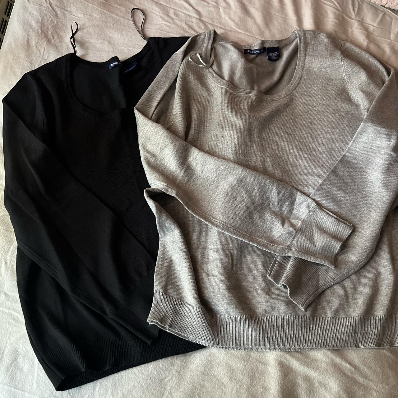 Women's Grey And Black Jumper | Depop