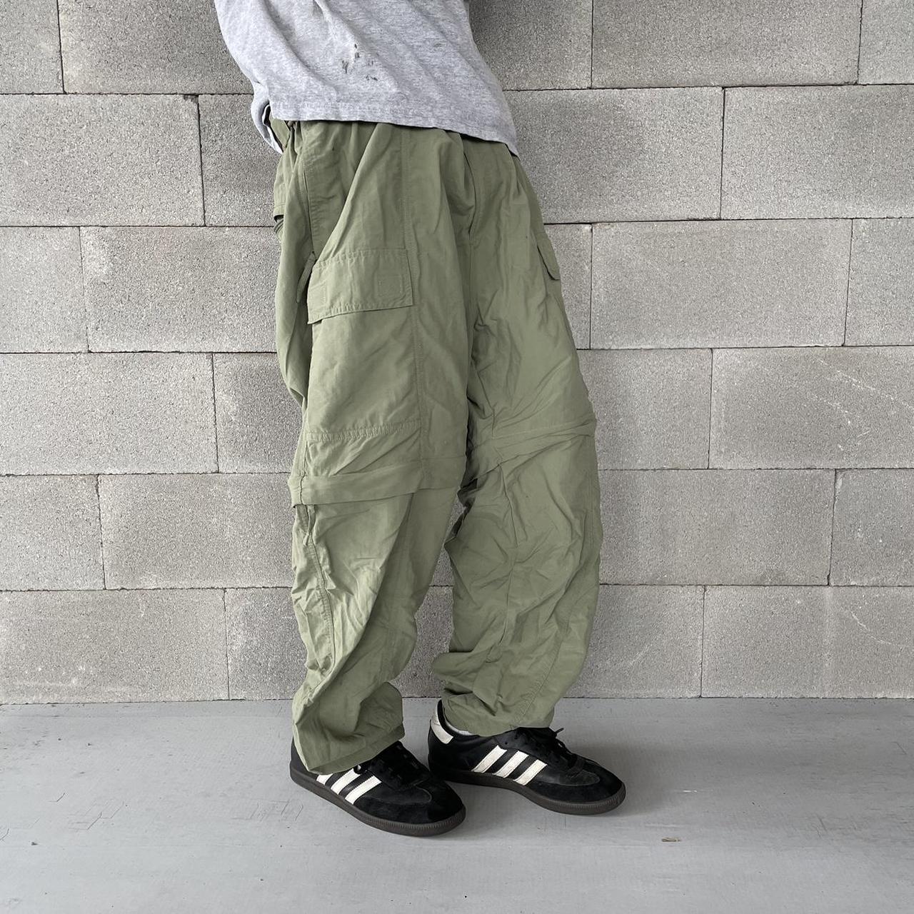 Baggy parachute cargo pants Great condition Size... - Depop