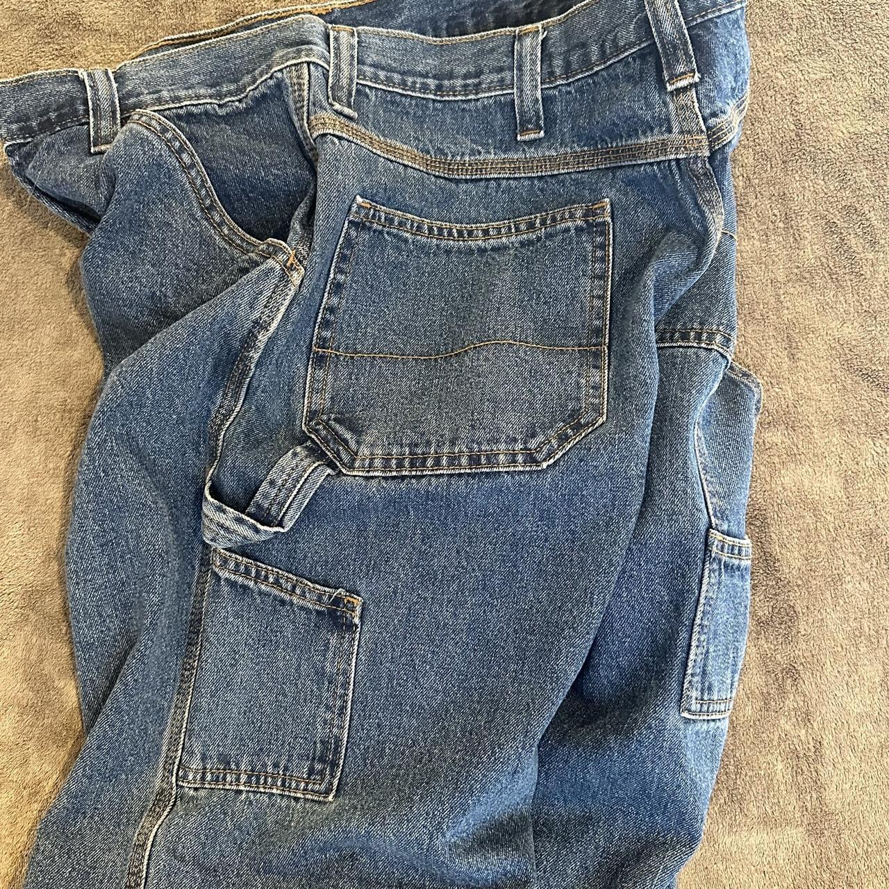 Baggy Dark Wash Carpenter Jeans by Faded Glory Great... - Depop