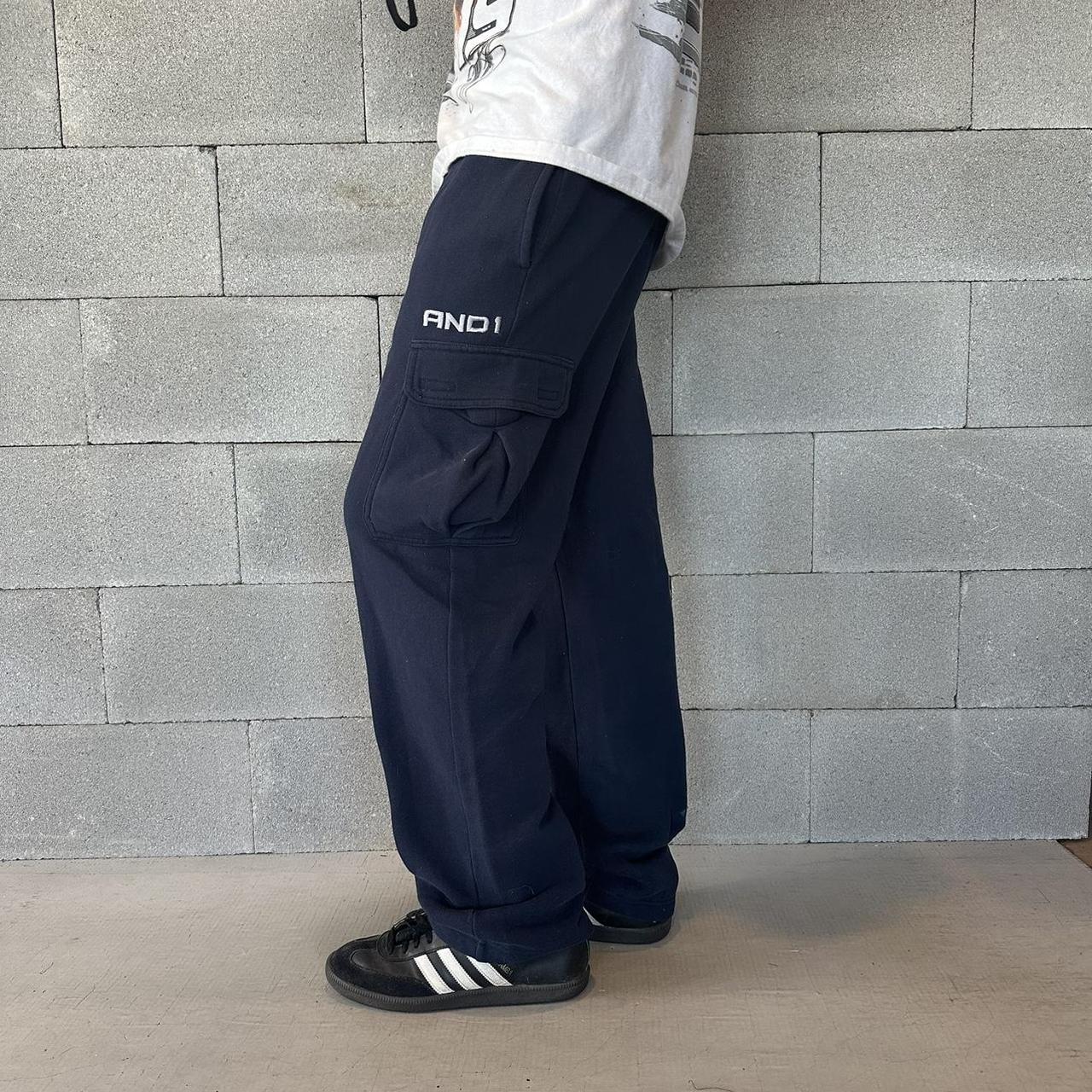 Navy AND1 Cargo Sweatpants with drawstring Great... - Depop