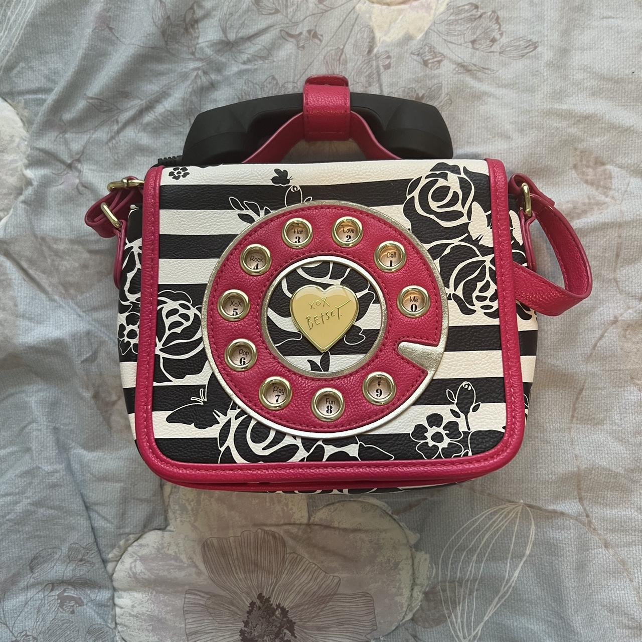 Betsey Johnson Phone Tag Kitsch Pay Phone (Works!) Crossbody, Iridescent  Multi