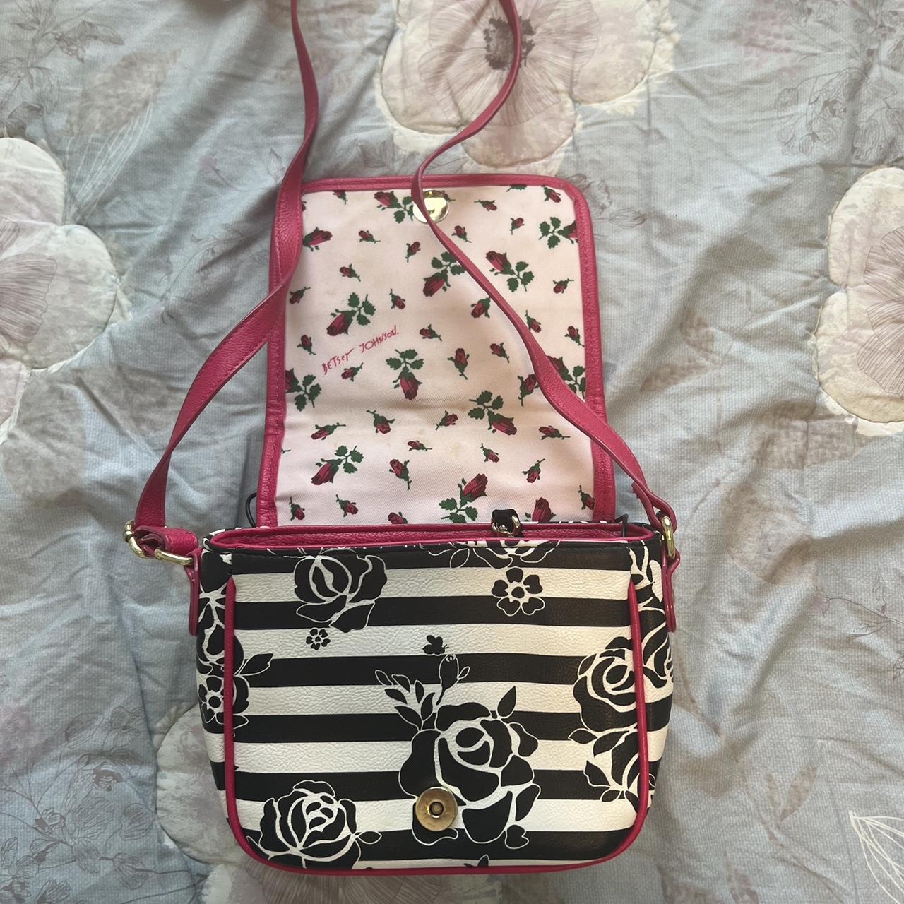 Betsey Johnson Women S Pink And Black Bag Depop