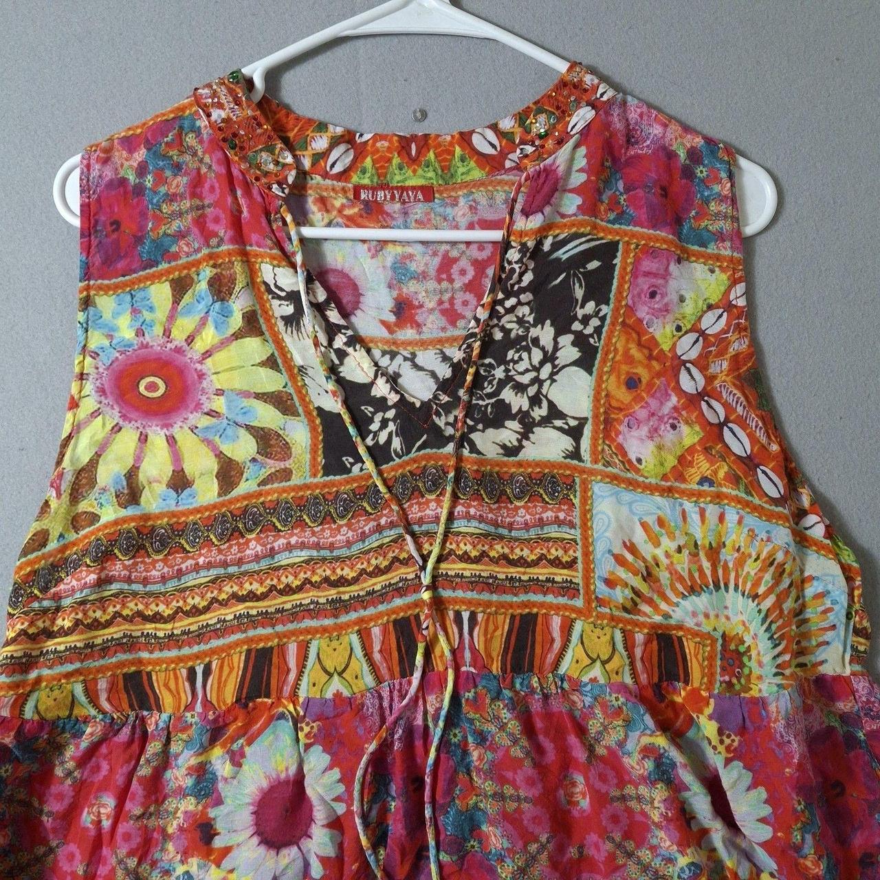 Women's Blouse - Multi - M – Ruby Yaya Patchwork … - image 2