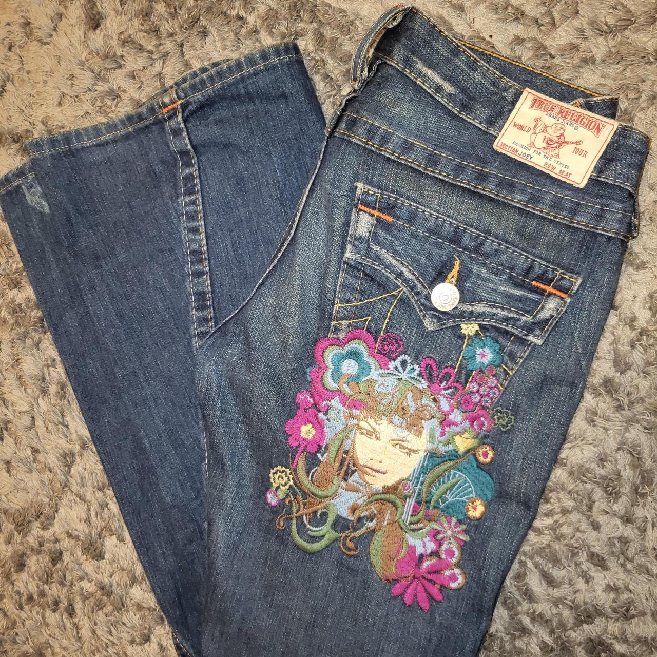 beautiful true religion flared jeans with... - Depop