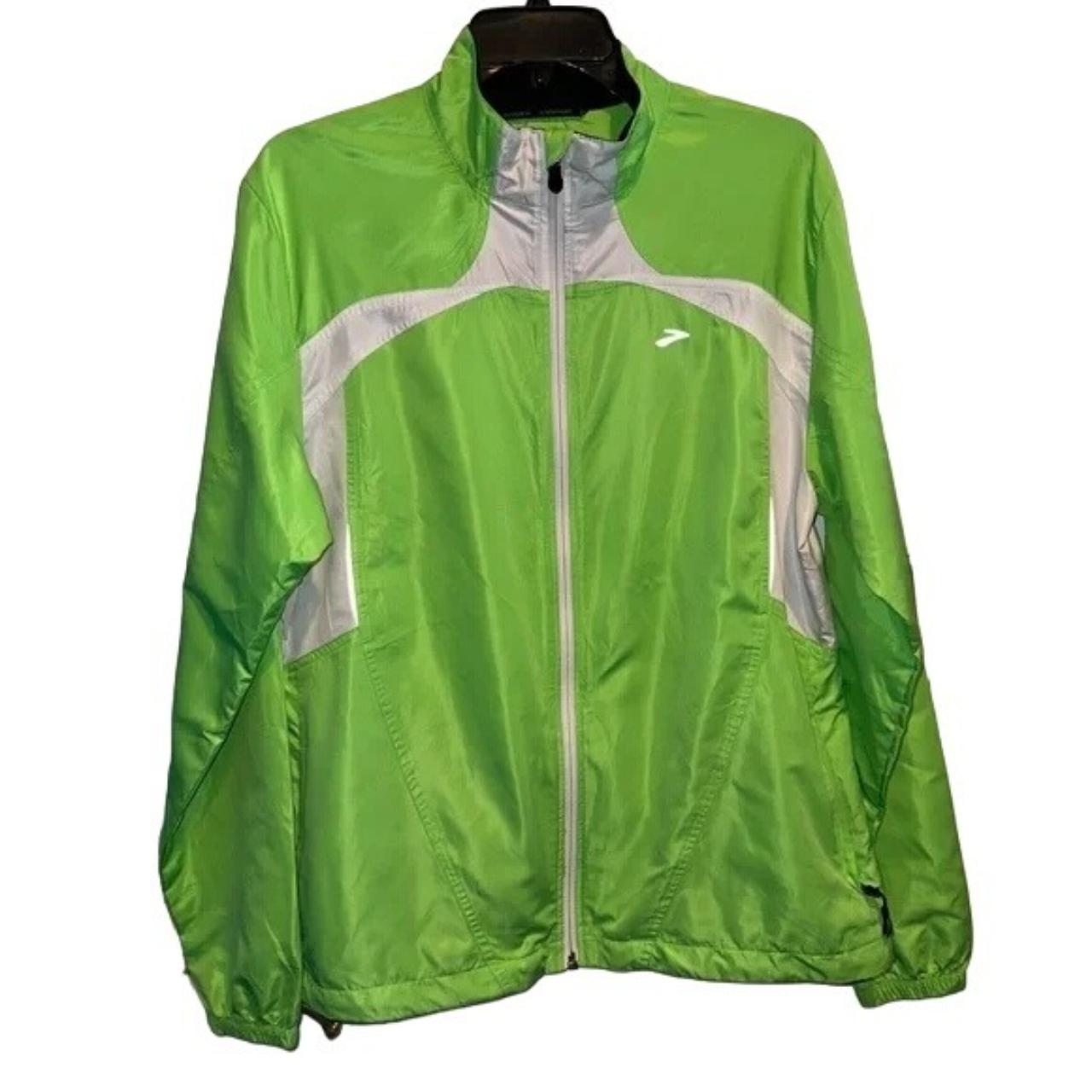 Brooks Womens Lime Green Windbreaker Jogging Jacket. Depop