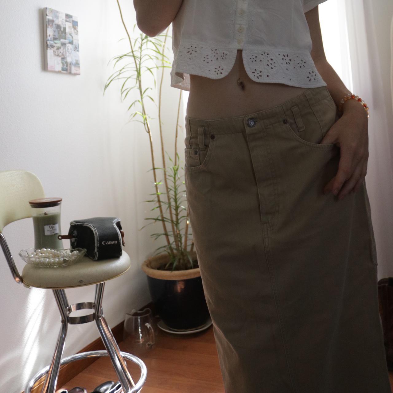 button-front midi skirt gap
