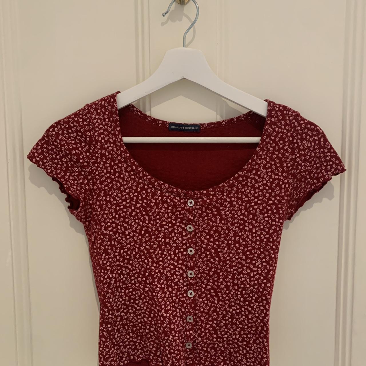 Red floral zelly top. Worn once. No longer on brandy... Depop