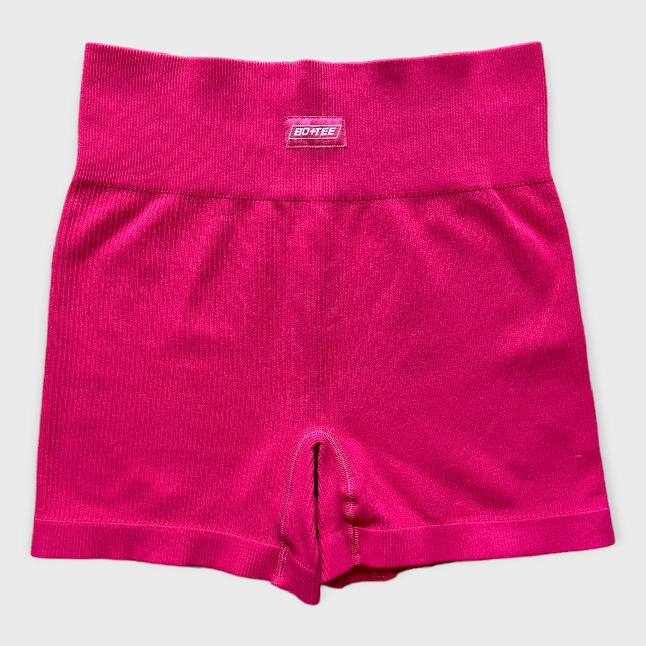 Bo and Tee Hot Pink Workout Shorts Loveee the color - Depop