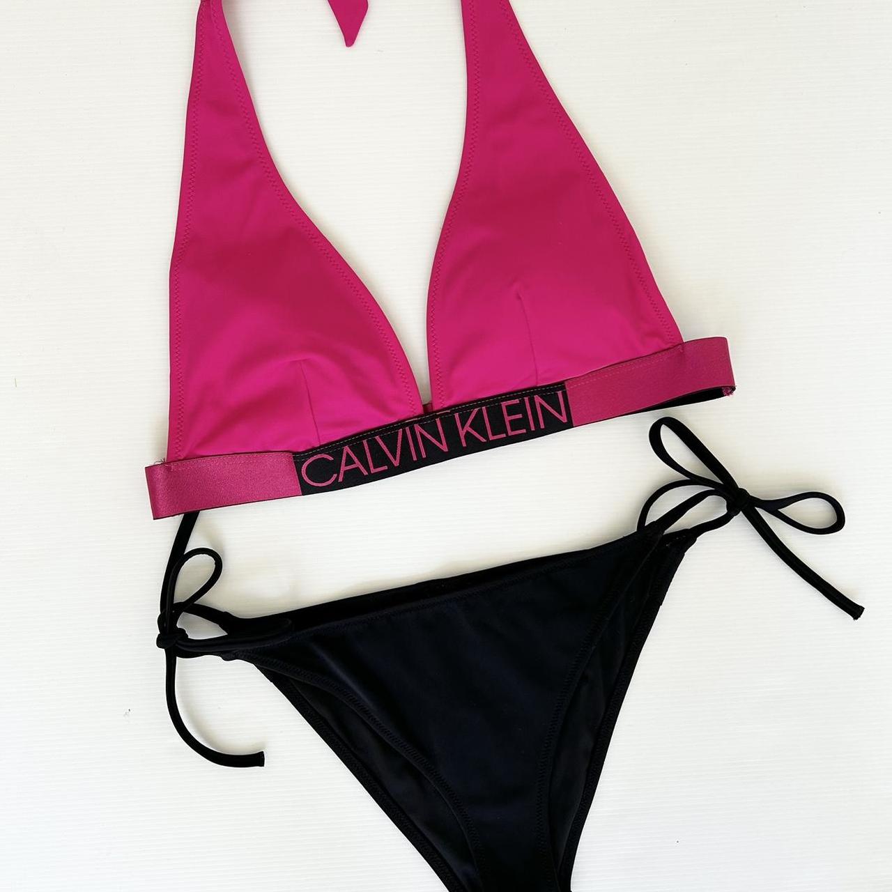 Calvin Klein two piece hot pink black bikini set