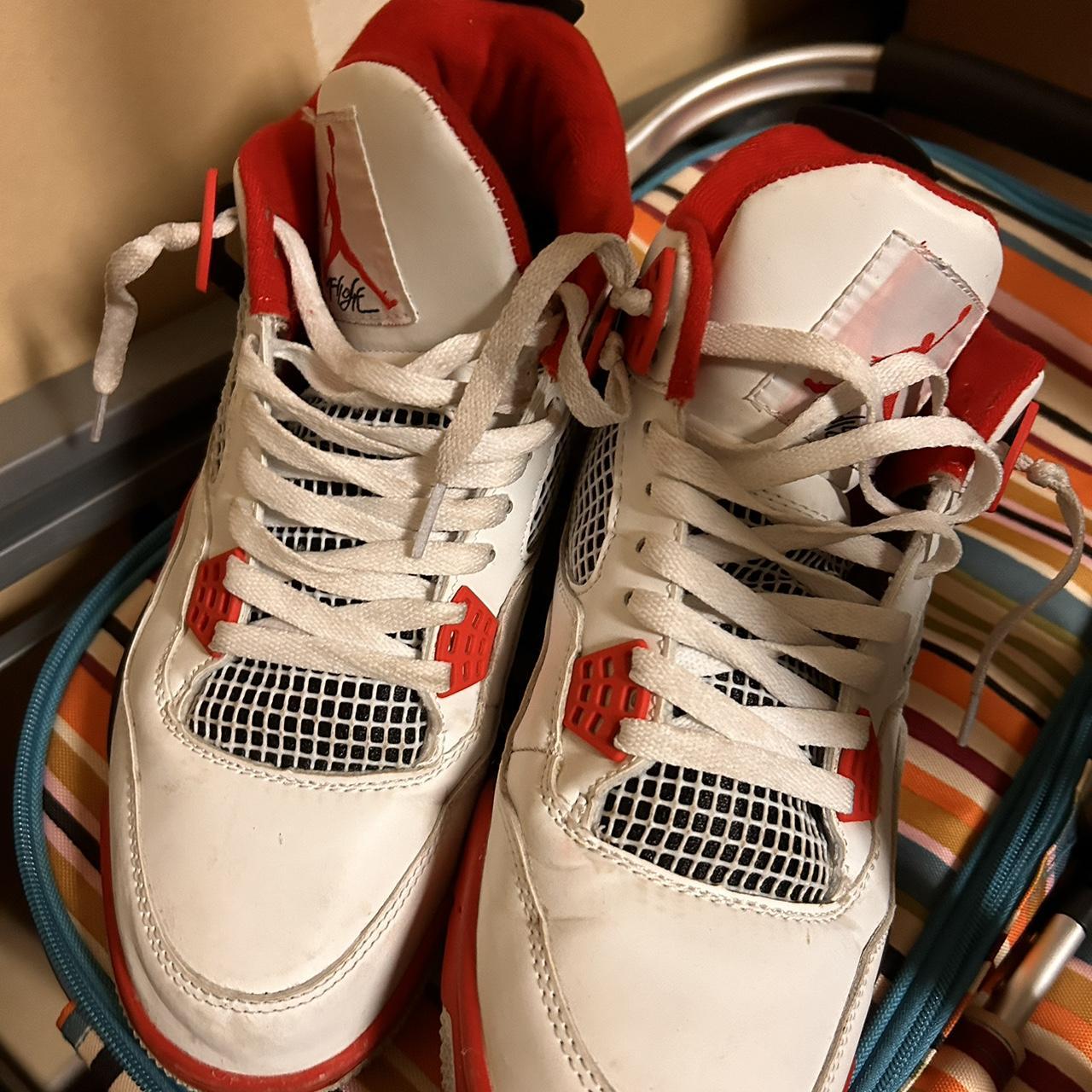 jordan 4 rps jordan 4 fire red signs of wear but... - Depop