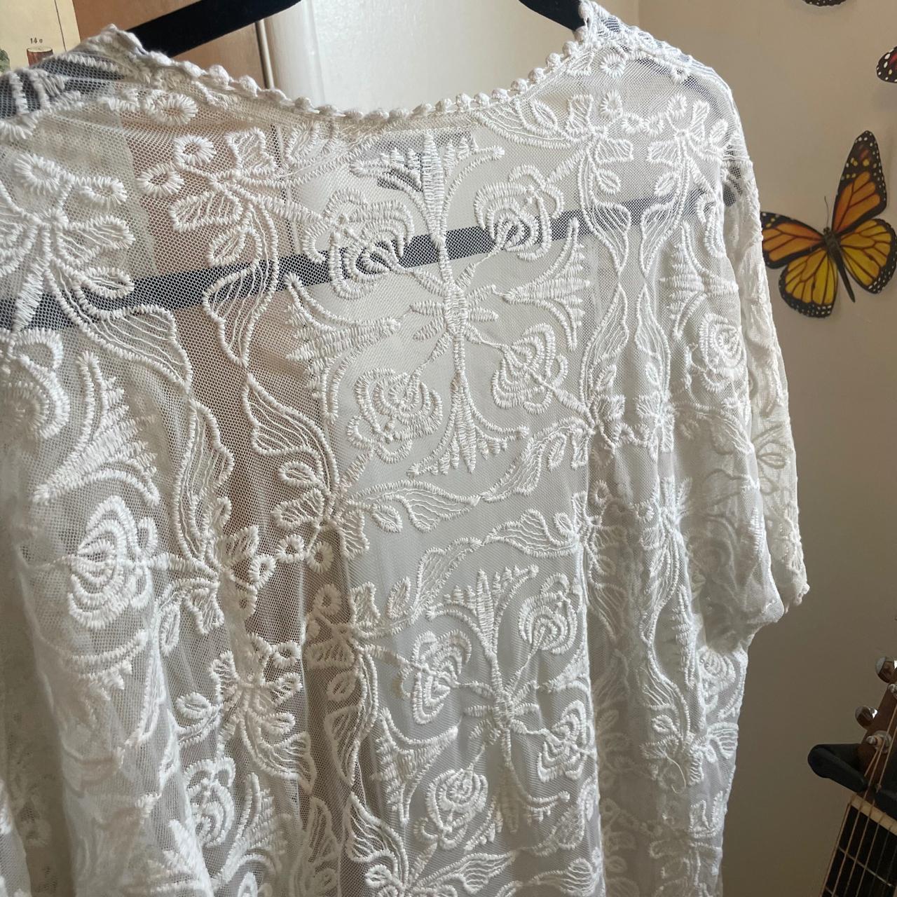 🕊 cottage core offwhite lace cardigan🕊 great... Depop