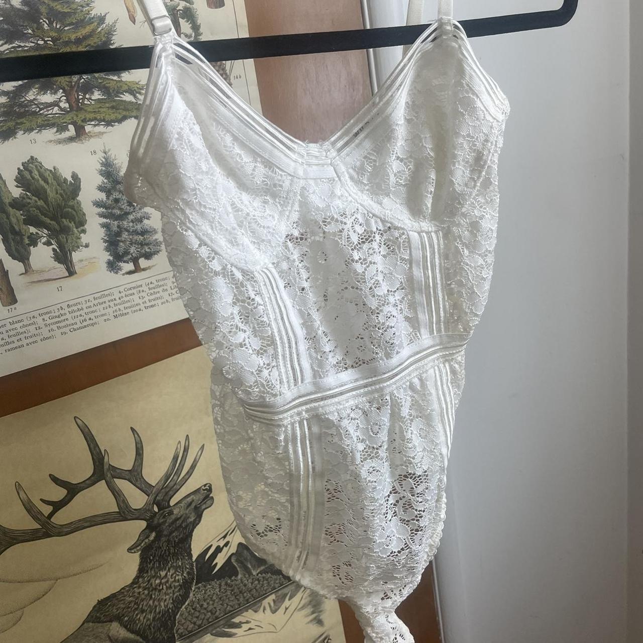 🤍 White vintage lace bodysuit 🤍 beautiful... Depop