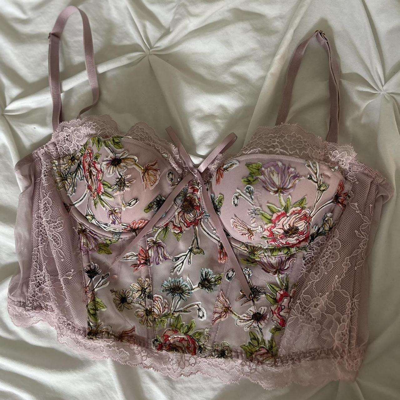 Victoria's secret Corset Top Gorgeous floral pattern - Depop