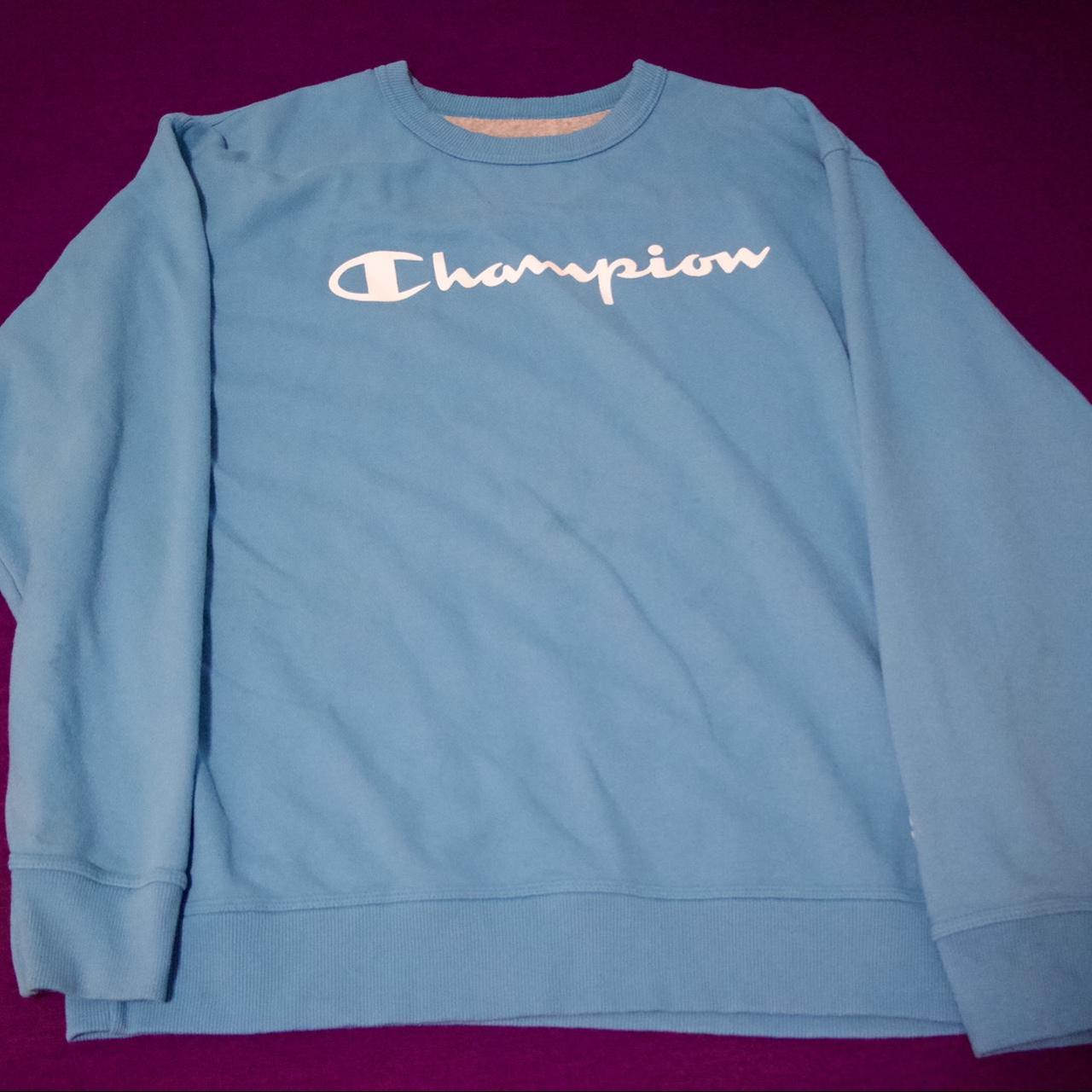 Baby blue cheap champion crewneck