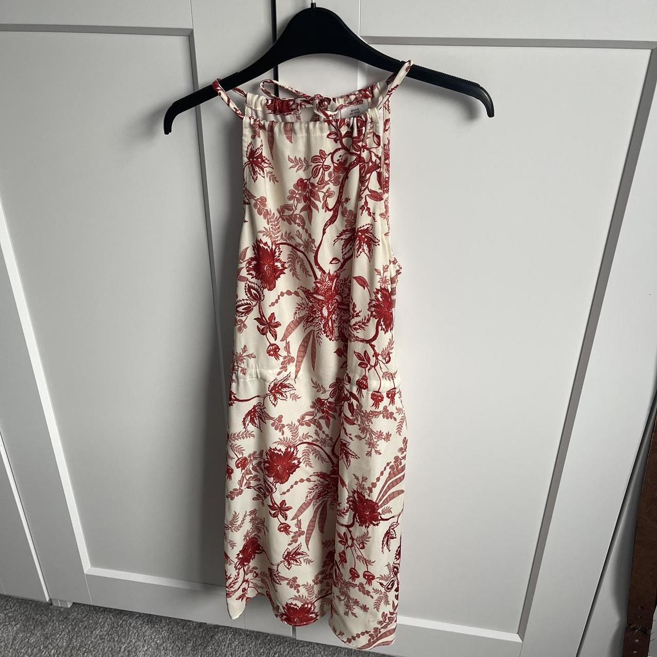 Red and cream river island summer dress UK size... - Depop