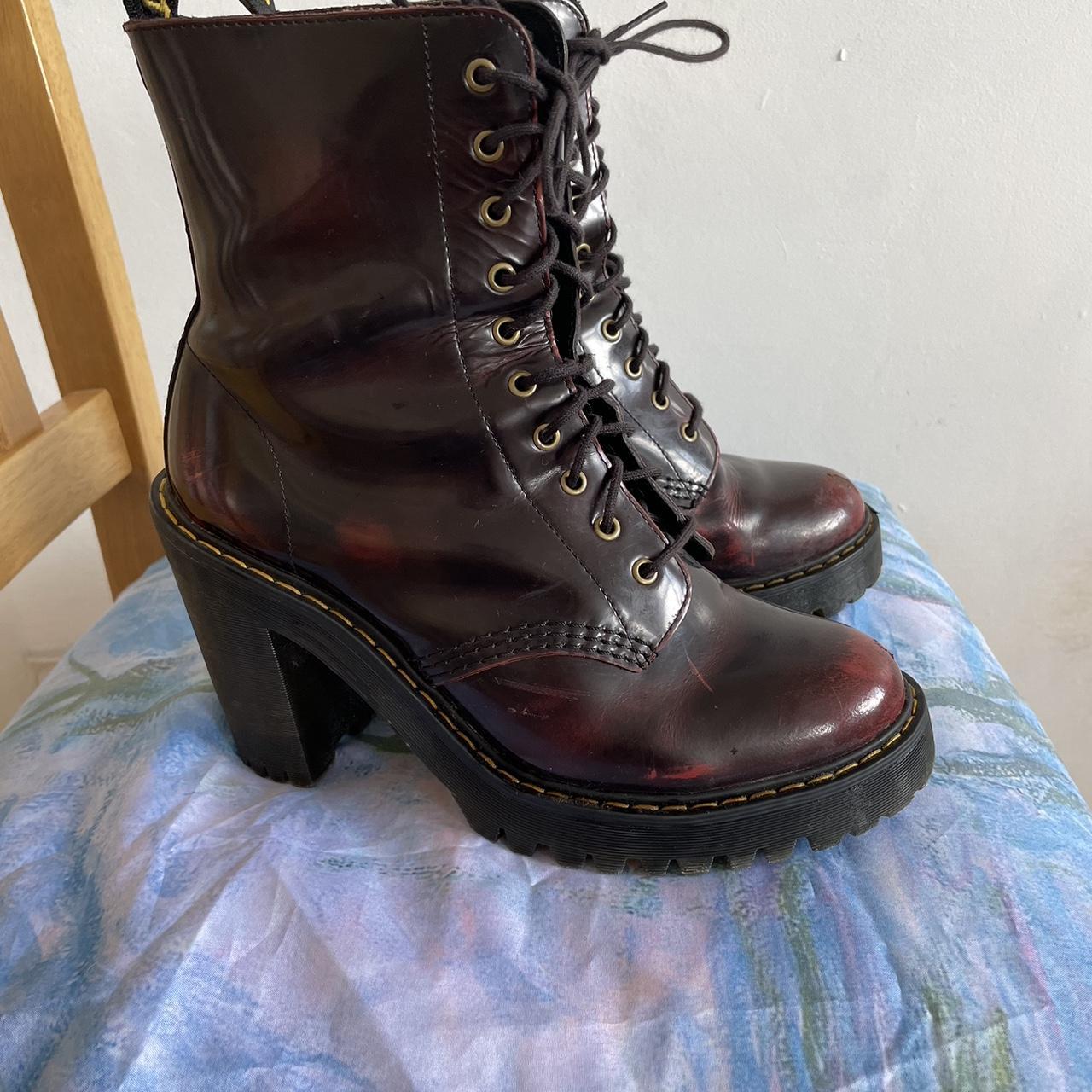 Dr Martens Cherry Red Kendra Heels worn a few times. Depop