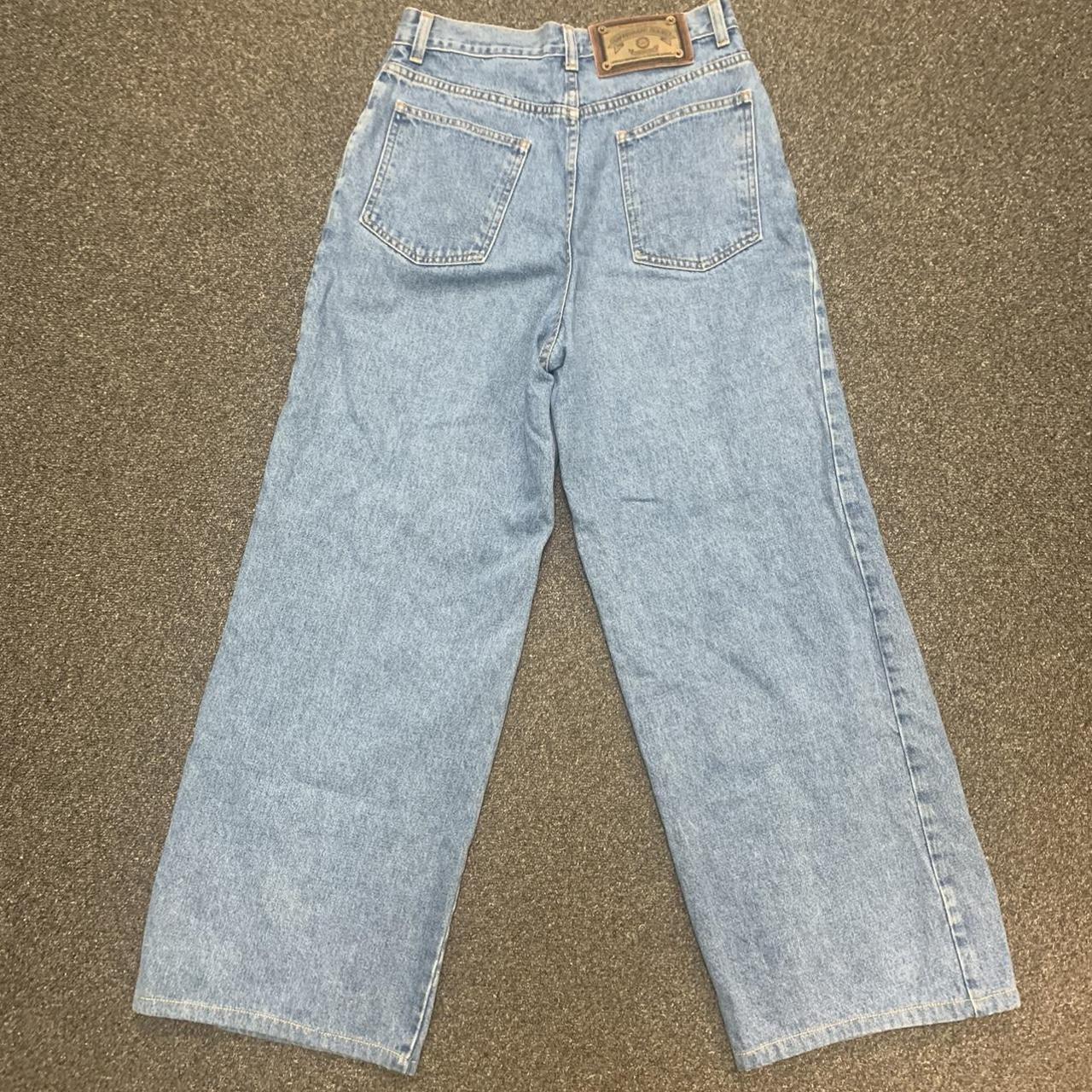 1990s made in USA vintage Giorgio Armani jeans wide... - Depop