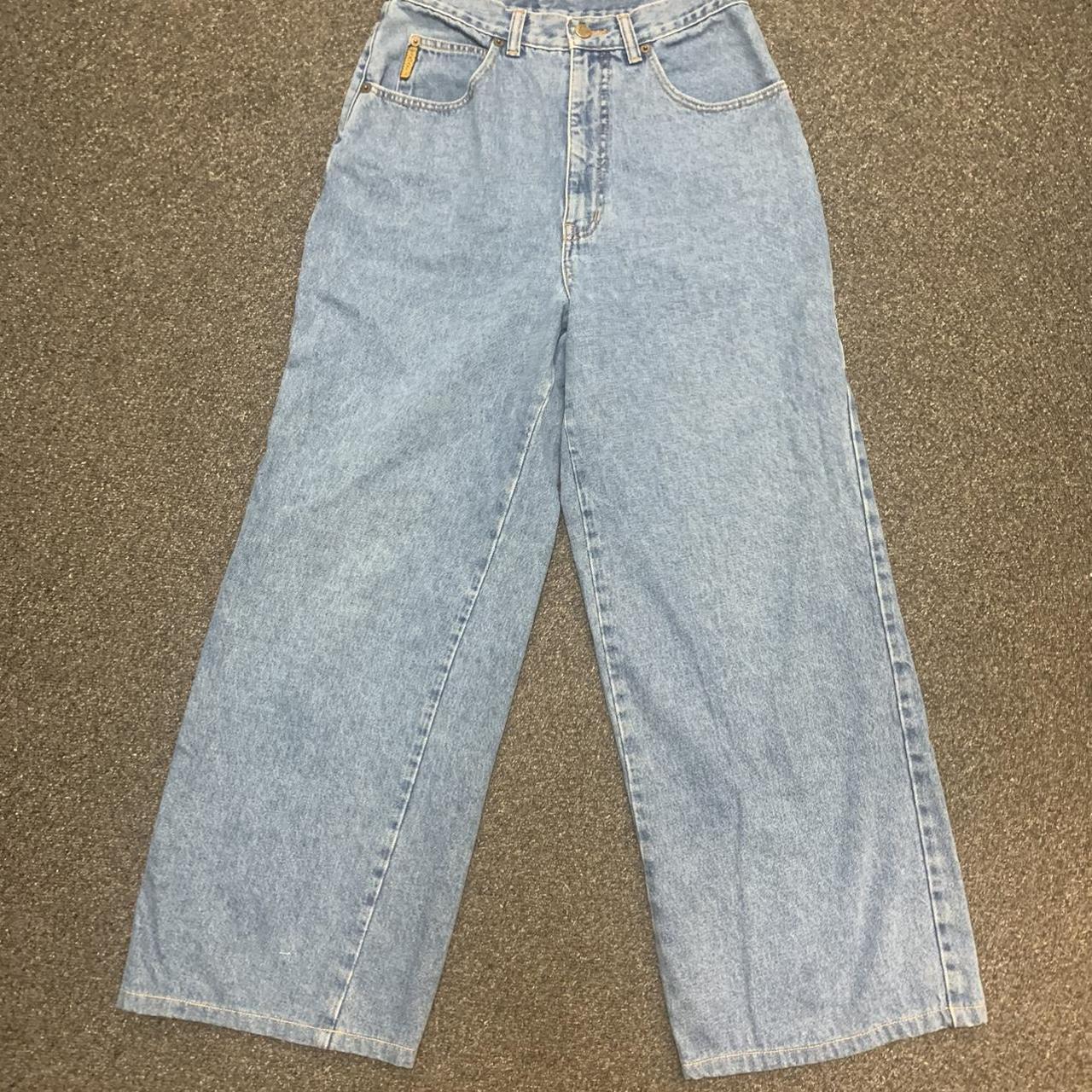 1990s made in USA vintage Giorgio Armani jeans wide... - Depop