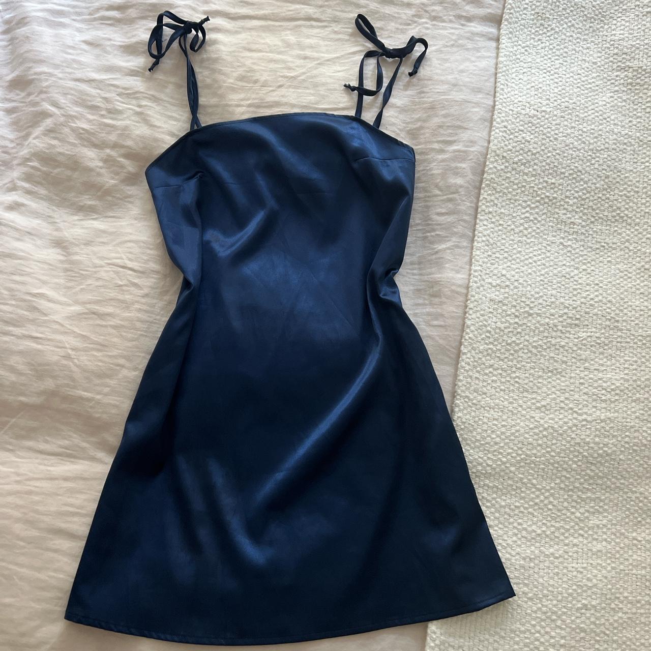 Urban Outfitters Women's Navy and Blue Dress | Depop